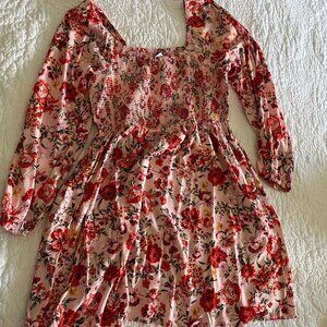 NWT Old Navy Pink Floral Mini Dress with Pockets